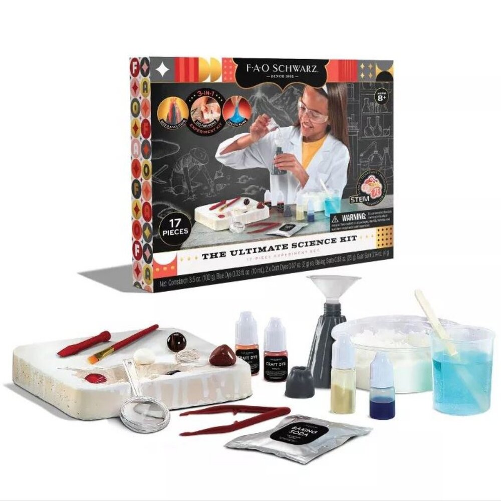 NEW FAO Schwarz Ultimate Science Experiment Kit Craft Chemistry volcano slime